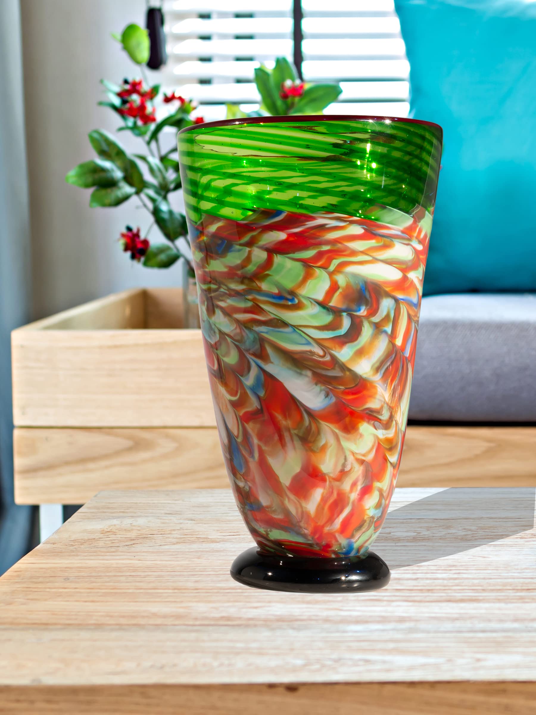 Amazon.com: Dale Tiffany AV19268 玻璃手工吹製藝術玻璃花瓶